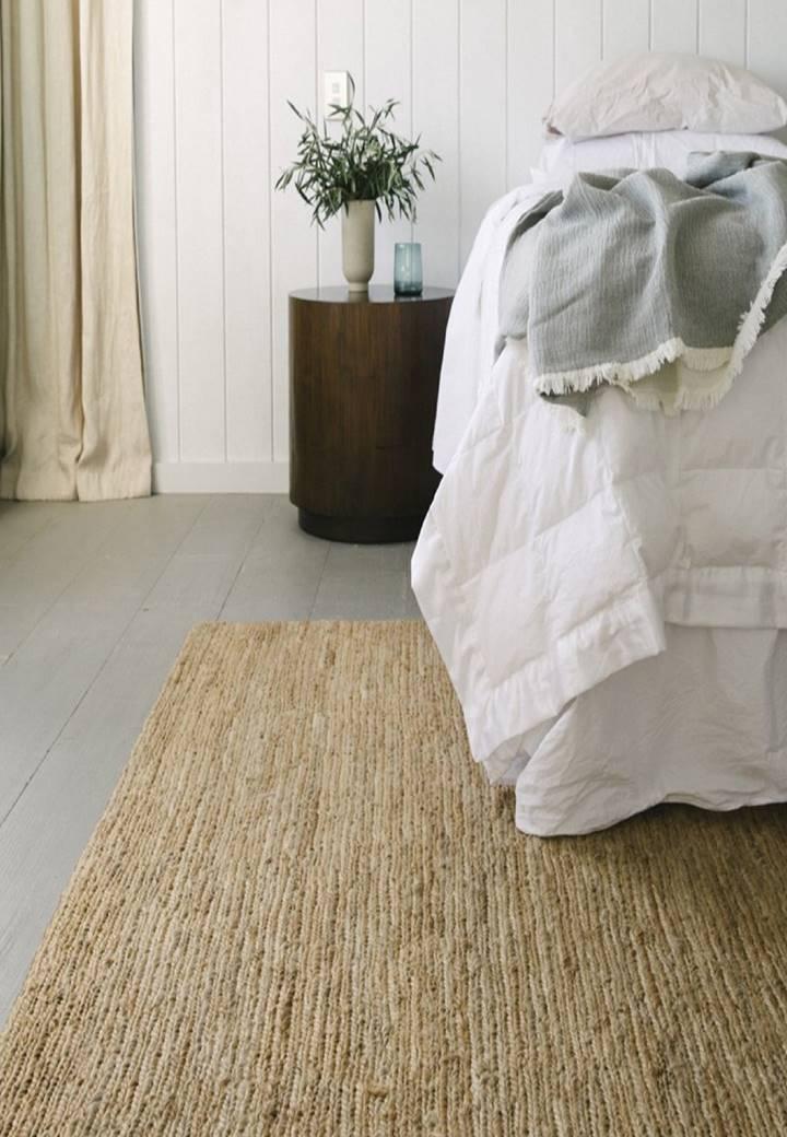 Jute Handwoven Rug: Natural Lines | Handmade Carpets & Rugs | Natural Jute Fiber