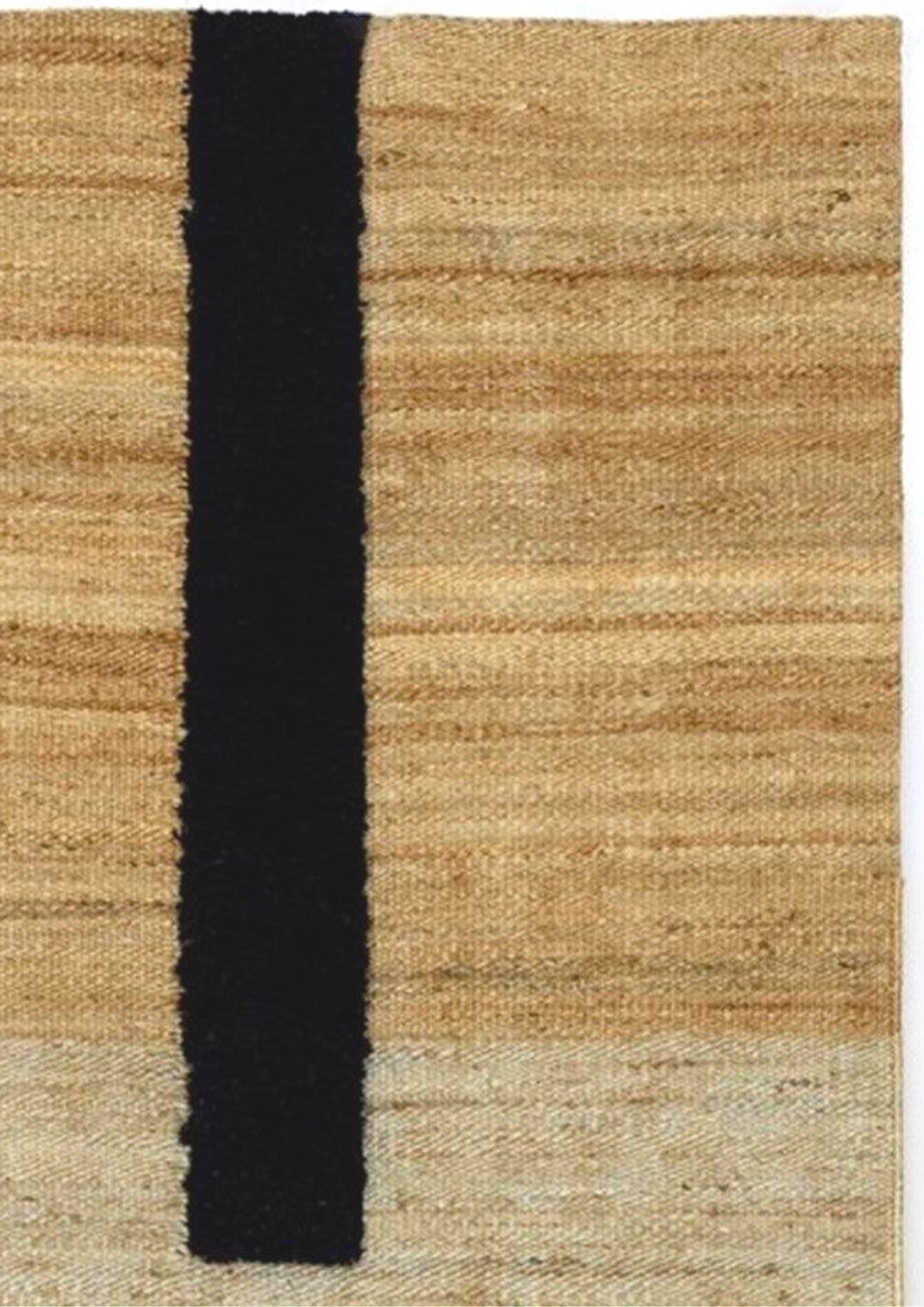 Jute & Wool Hand Knotted Carpet Linear in Natural & Black | Handmade Carpets & Rugs by Humminghaus