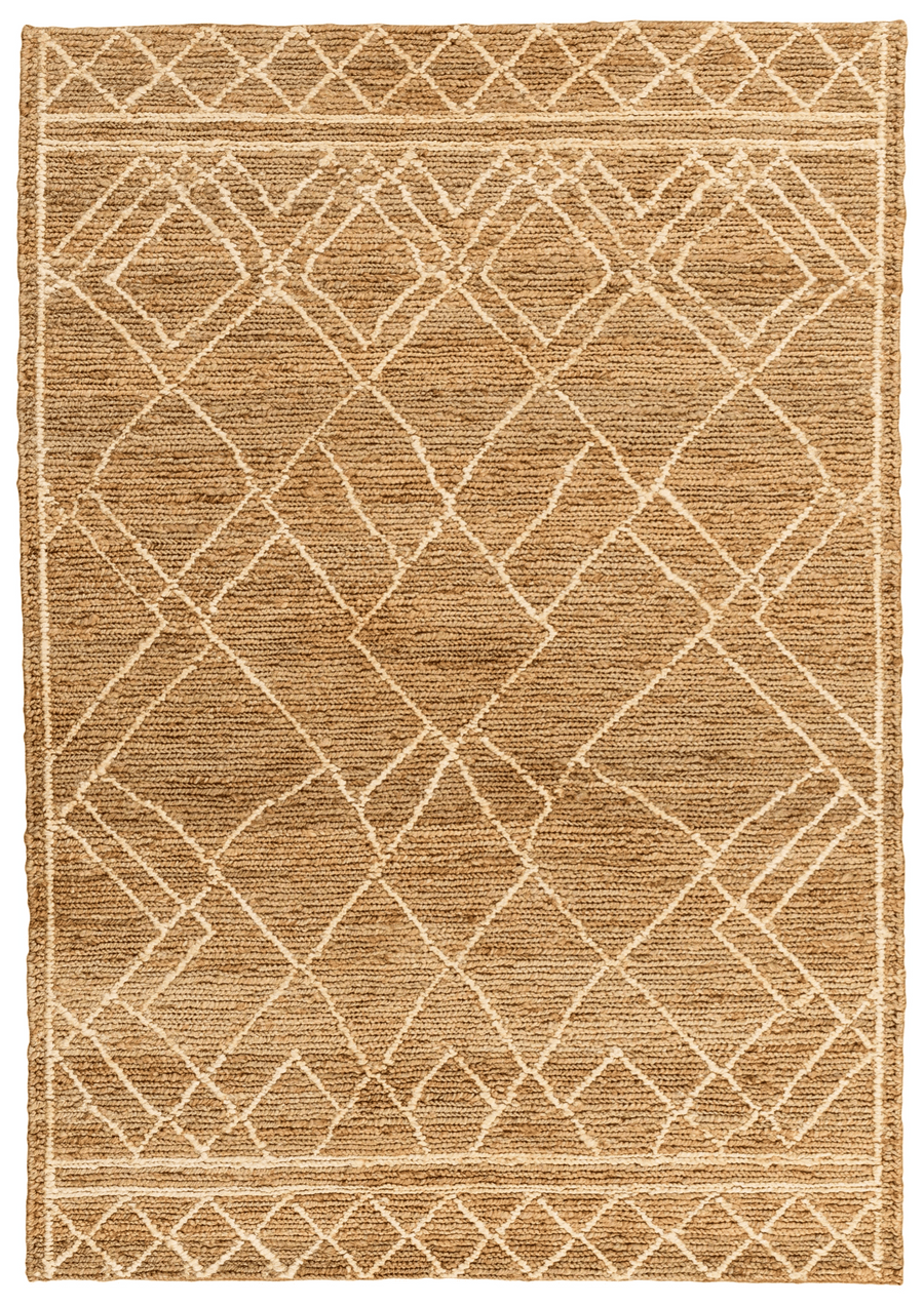 Jute handwoven rug in Pyramid Grain design, crafted with 100% handmade process using natural fibers, perfect for eco-friendly and elegant interiors.