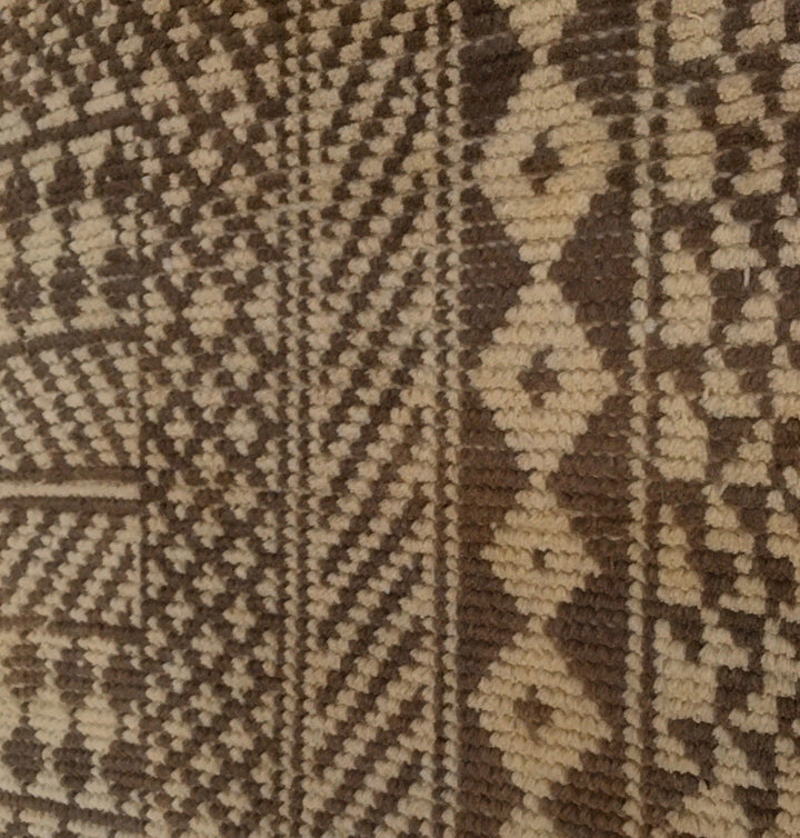 Close-up of the hand-knotted details on the Wool Hand Tufted Moroccan Carpet Antique Berber