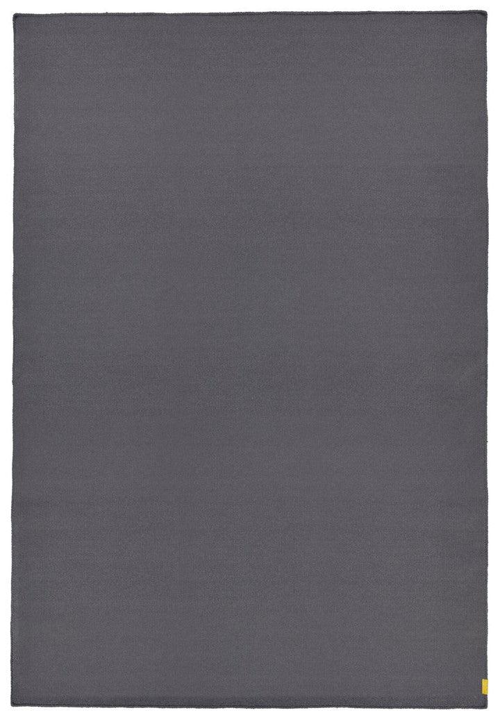 Wool Handwoven Rug Plain Dark Grey featuring a minimalist yet luxurious design