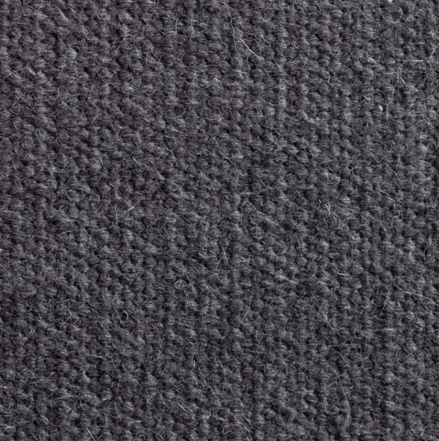 Close-up of the handwoven craftsmanship of the Wool Handwoven Rug Plain Dark Grey