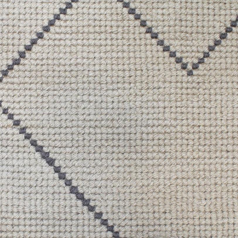 Close-up of the intricate handwoven texture on the Wool Handwoven Otis Loop Grey.