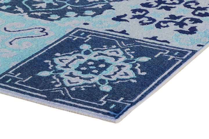 Handmade Woollen Sumak Persian Blue Carpet - Premium Quality | Humming Haus